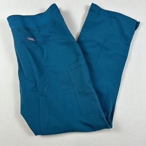 Figs Pants Womens Large Pacific Blue KADE CARGO Scrub Pants Bottom Drawstring
